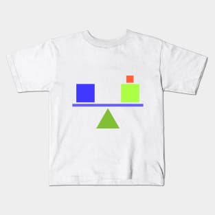 clear shapes balance light colors squares Kids T-Shirt